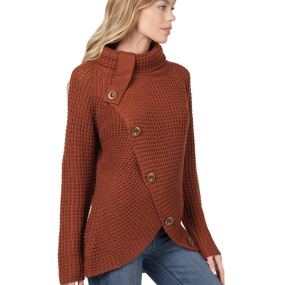 Pullover Asymmetrical Sweater Fall Color - Picture 1 of 4